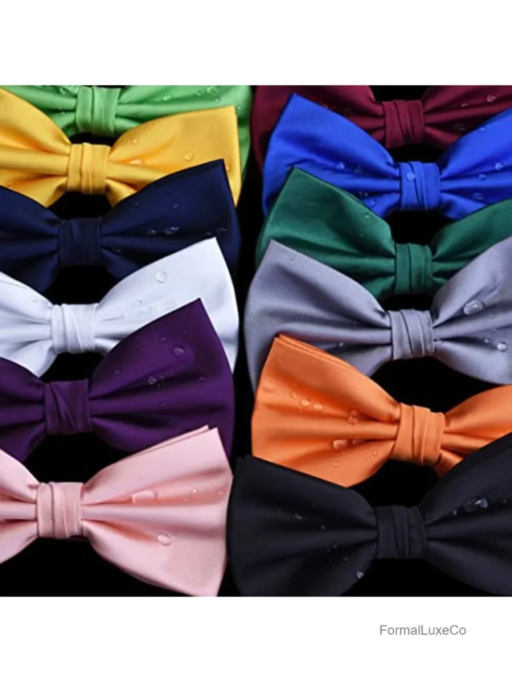 Silk Pre-Tied Bow Tie Set with Pocket Square & Cufflinks